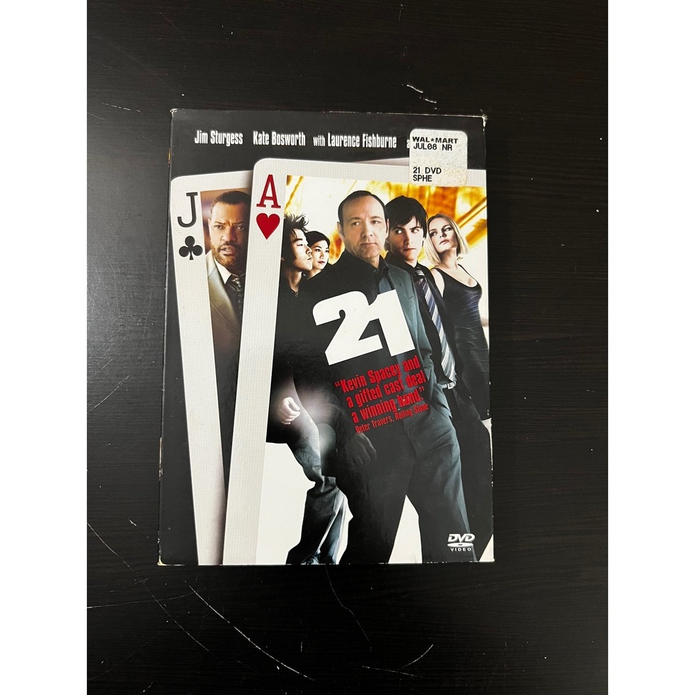 21 DVD 2008 Jim Sturgess Kevin Spacey Kate Bosworth Widescreen with Slipcover